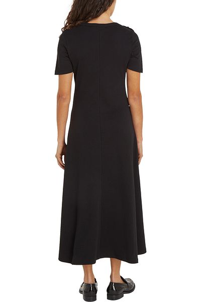 Tommy Hilfiger Tommy Hilfiger Black Round Neck Short Sleeve Solid Dresses