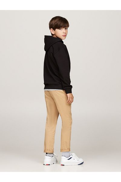 Tommy Hilfiger Black Hooded Full Sleeve Solid Sweatshirts