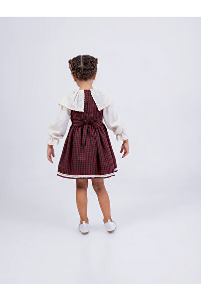 Filizdens Kids Girl's Dress Collar Embroidered Pitching Dress Casual Birthday Dress