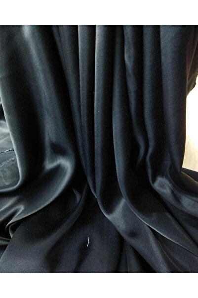 Kumaş Parça Viscoză din satin negru - Lățime: 130