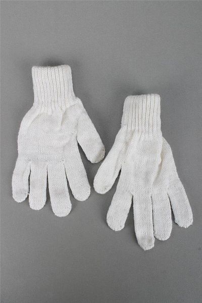 cappello White Knitwear Gloves for Ages 6-10 - Winter, Solid Color, 25Marluxeldvn