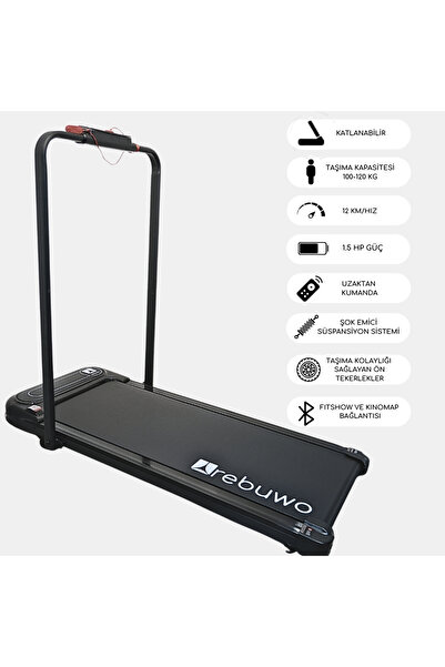Rebuwo Bluetoothlu Uzaktan Kumandalı Koşu Bandı Portatif Yürüyüş Bandı 1.5 Hp...
