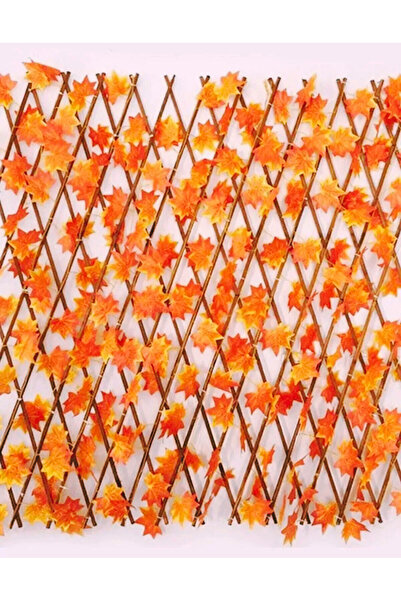 Unichrome Akordiyon Çit Yapay Sarmaşık Sonbahar Yapraklı Hobi Balkon Bahçe Çiti Dekoru Ofis Seperatörü