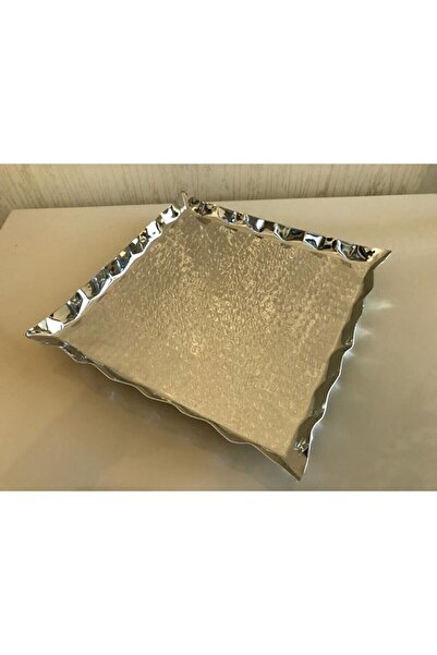 Ustası Antepte Kare Bakır Sunumluk 25 X 25 Cm
