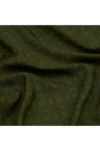 ipekevi Φουλάρι Four Seasons Khaki Green Monogram