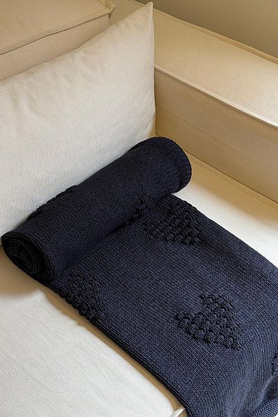 SHERIN Navy Blue Heart Tv Blanket