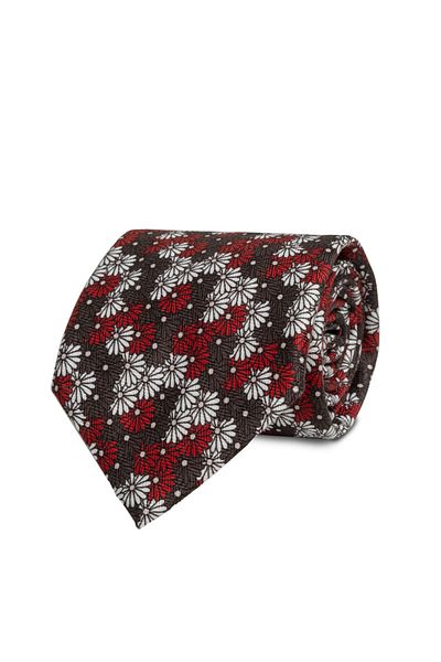 CROATE Floral Pattern Soft Cotton Fabric Tie