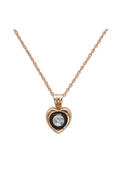 Ariş 0.12 Karat  Elmas Kalpli Tektaş Kolye