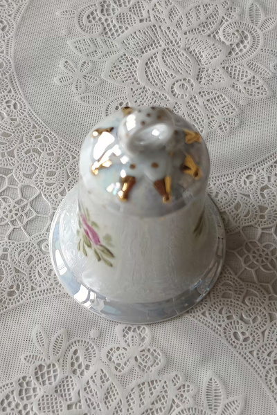 ABBETC Nurantik Antika Porselen Çan Çiçekli 5x8 cm