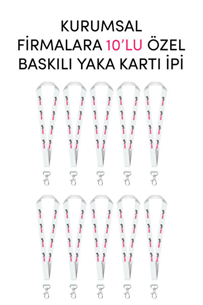 giftcrea Set de 10 șnururi personalizate cu ecuson imprimat pentru întreprind...