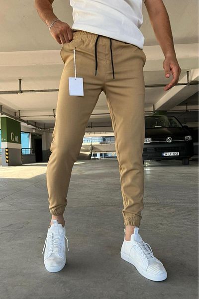 Oksit Wendy Men's Jogger Pants with Tight Fit Legs and Elastic Waist