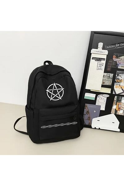 Touz Moda Gothic Pentegram Printed School, Εκπαιδευτικό, Σακίδιο πλάτης μάθησης
