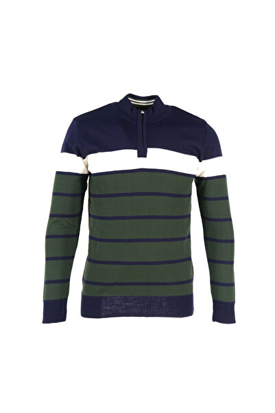 trender Pulover bărbătesc Trender cu jumătate de fermoar și dungi 1412 LACİ-Z...