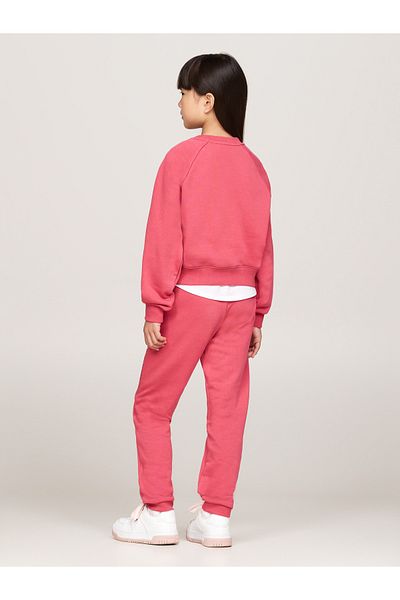 Tommy Hilfiger Tommy Hilfiger Pink Round Neck Full Sleeve Printed Sweatpants Set