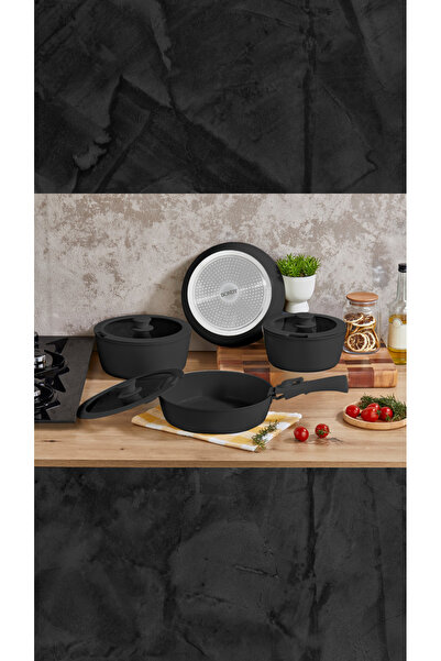 Rossel Premium Connect 8 Parça Tencere Seti Siyah