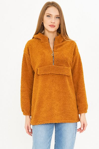 armonika Плюшен суичър с качулка Camel - капак с джоб, ARM-25K001090