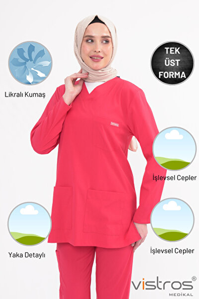 Vistros Medikal Tesettür Lüks Kaliteli Likralı Kadın Medikal Üniforma Doktor ...