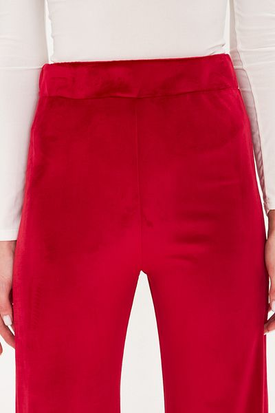 armonika Pantaloni de damă din catifea cu talie roșie elastică ARM-25K 001091