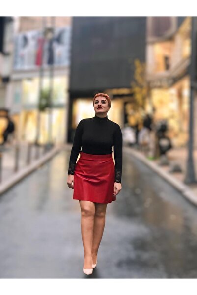 wisteriA Deri mini şortlu etek