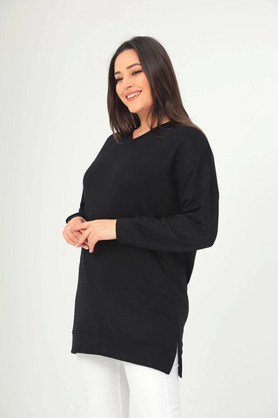 aytemas V-Neck Slit Basic Blouse