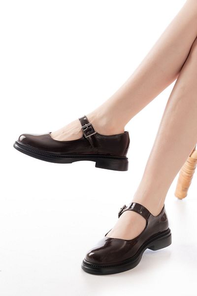 MarjinalTrendim Efe Ysn-4444 Brown Patent Leather Casual Shoes