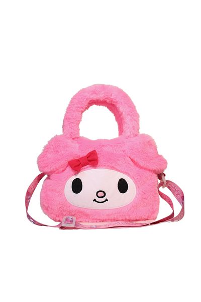 WİGGLE Wiggle Melody Soft Plush Furry Single Compartment Zippered Small Shoulder Strap Children's Handbag