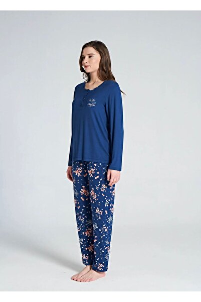 İpek Women's Long Sleeve Plus Size Pajama Set