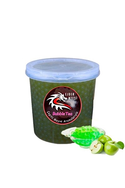 Ejder Ateşi Yeşil Elma Aromalı Bubble Tea Incileri 1000 Gr.-popping Boba -bubble Tea -tapyoka Incileri