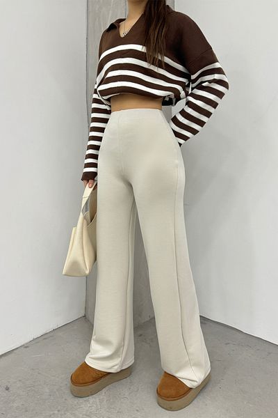 Sun Victoria Women's High Rise Comfortlux Straight Cut Elastic Waist Pants/Sweatpants