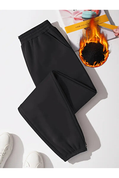 yx yustex sport Μαύρο φούτερ παντελόνι unisex με τσέπες - Με ελαστικά άκρα στ...