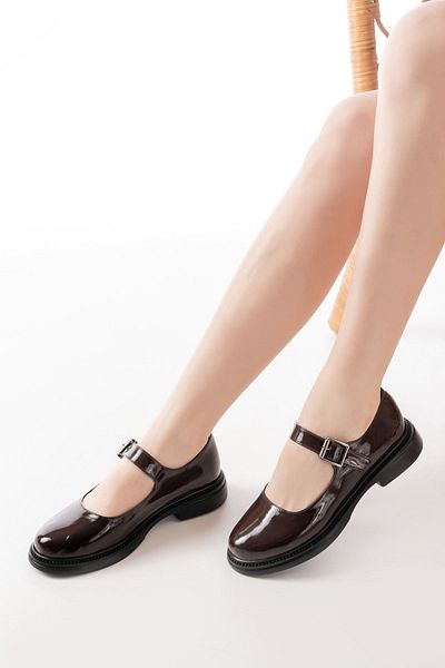 MarjinalTrendim Efe Ysn-4444 Brown Patent Leather Casual Shoes