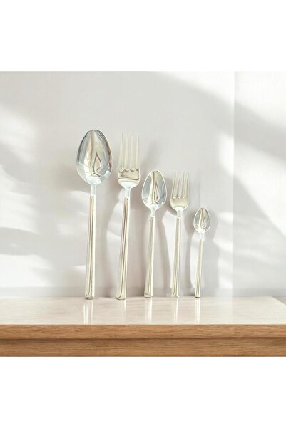 KAŞIKCIM Kaşıkçım Çubuk 30 Parça 6 Kişilik Çelik Çatal & Kaşık Takımı