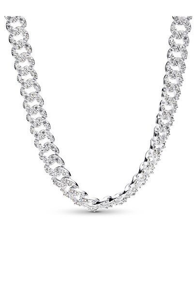 Pandora Üç Taşlı Kalpli Zincir Kolye