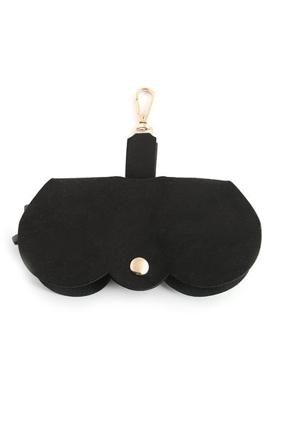 Angel Eyes Velvet Glasses Case - Fashionable and Functional Organizer Bag with Metal Buttons and Hooks