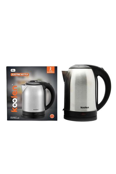 Koolen Electric Kettle - 2 Liter - 2200 Watt - Silver & Black