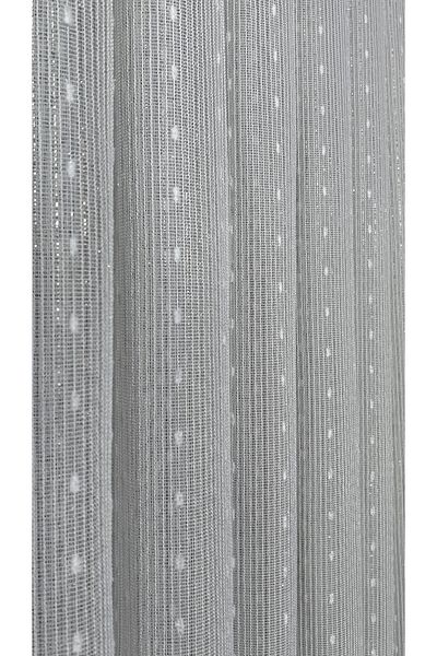 Yuka Silver Glitter Leaded Iron - 1/3 Close Pleat Tulle Curtain, Vertical Stripe Snowflake