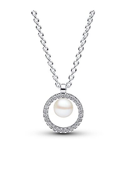 Pandora İşlenmiş Tatlı Su Kültür İncisi ve Pavé Kolye