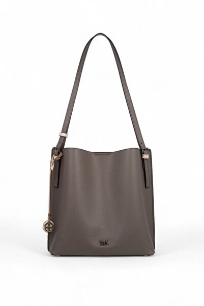 Bilik Deri Dark Gray Women's Shoulder Bag Blkf Double