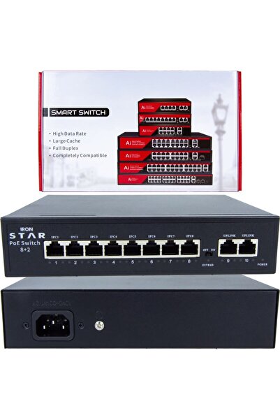 IRONSTAR Ai Supported 4+2 Port Full Gb 10/100/1000 Poe Switch /4+2 Gigabit Po...