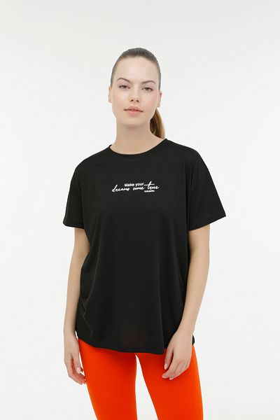 Kinetix Wl Earlına 11t7111 3fx Czarny damski T-shirt z krótkim rękawem