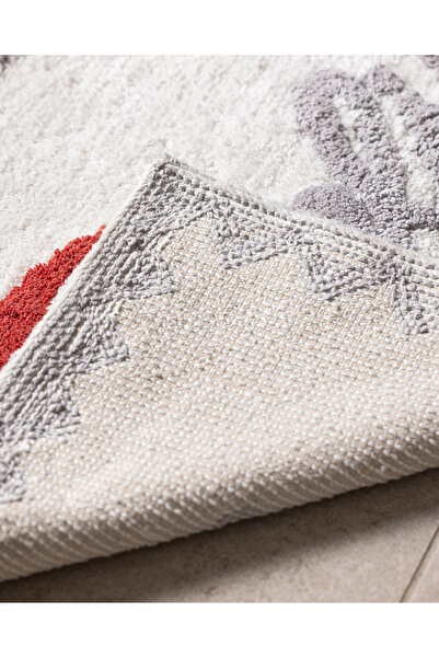 Madame Coco Vie Bath Mat - White/Grey/Red - 50X80 cm