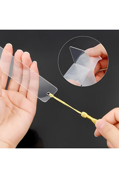 Pleksi Marketi Set of 15 Acrylic Bookmarks - Transparent and Stylish Design - Tassel-Free and Printed -