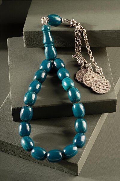 TESBİHKENTİ Capsulă verde pastel ciucuri special 17 mărgele de rugăciune chih...