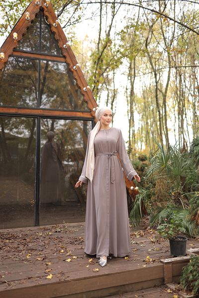 Nissra Ankanoor Mink Hidden Placket Piping Abaya Sleeve Abaya Anka255058