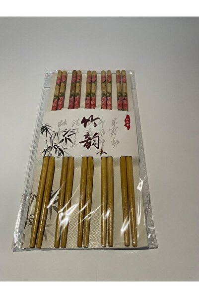 BYBKURUMSAL TvA 5 Pairs Patterned Washable Korean Chinese Bamboo Chopsticks Chopsticks