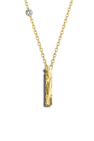 Demas Gold Pırlanta 14 Ayar Altın Kalemli İ Harfi Kolye
