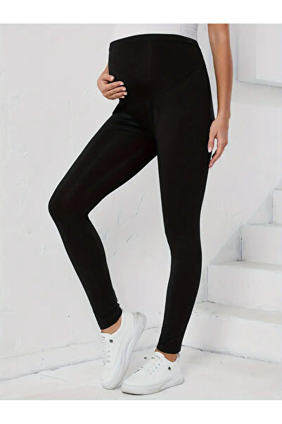 WAYS Kadın Siyah Dalgıç Hamile Tayt Ayarlanabilir Yüksek Bel Toparlayıcı & Esnek