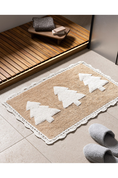 Madame Coco Lumièrematin Banyo Paspas - Beyaz/Bej - 50x80 cm