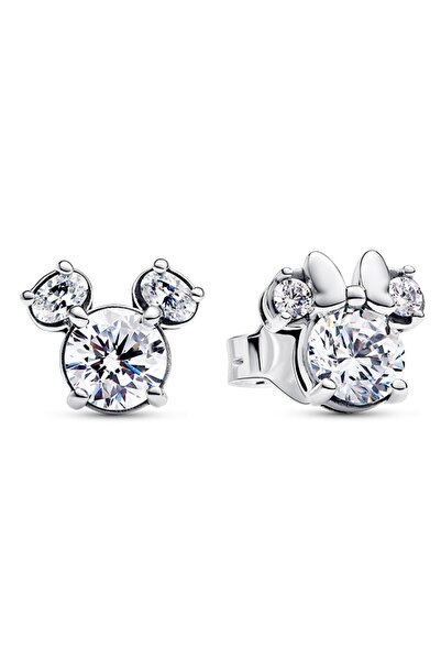 Pandora Disney Mickey Mouse ve Minnie Mouse Işıltılı Çivi Küpeler