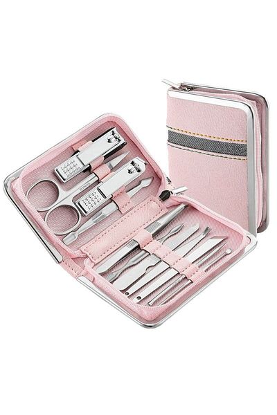Chavin 11 Pieces Steel Manicure Nail Clippers Set with Leather Bag Cin948Pm